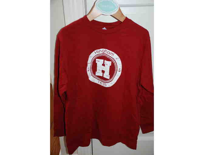 Youth Distressed Hingham 'Circle H' Logo Long Sleeve Shirt by Town Pride Apparel