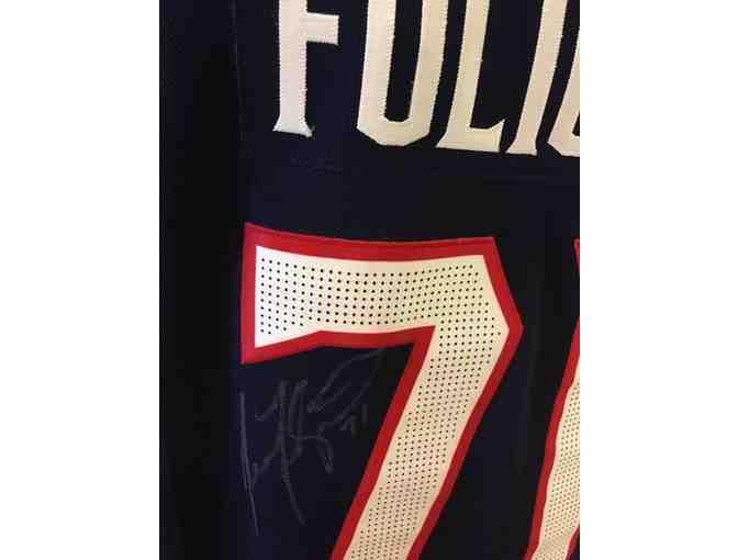 Autographed Nick Filigno Blue Jackets Hockey Jersey