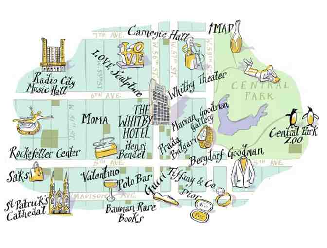 One Weekend Night at The Whitby Hotel ad Dinner at Le Bilboquet