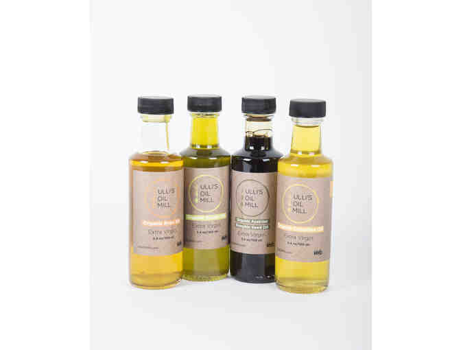 Basket of gourmet cooking and skincare oils