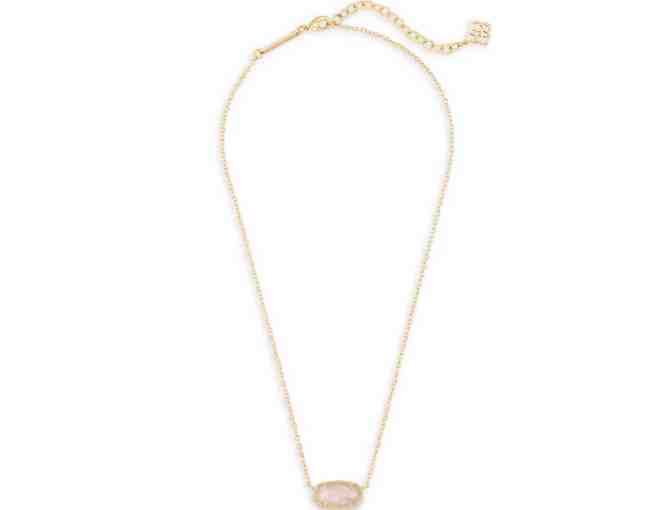 Kendra Scott: Elisa Gold Pendant Necklace in Rose Quartz