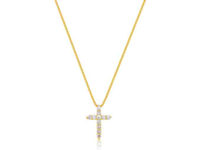 IF & CO. Micro Hailey Cross Necklace, Diamonds + 14K gold - Photo 1