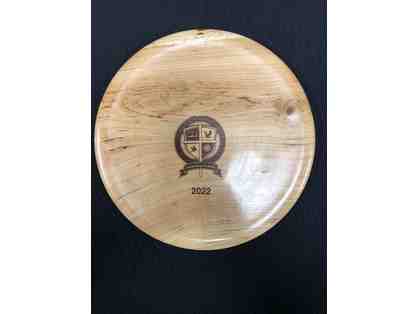 Custom Crafted Wooden Plate with SJS Logo