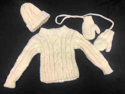 Fisherman's Sweater Hat and Mitten Set