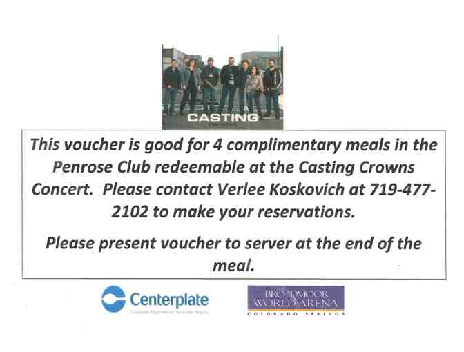 4 Tickets to Casting Crowns the Very Next Thing Tour and pre-concert Dinner