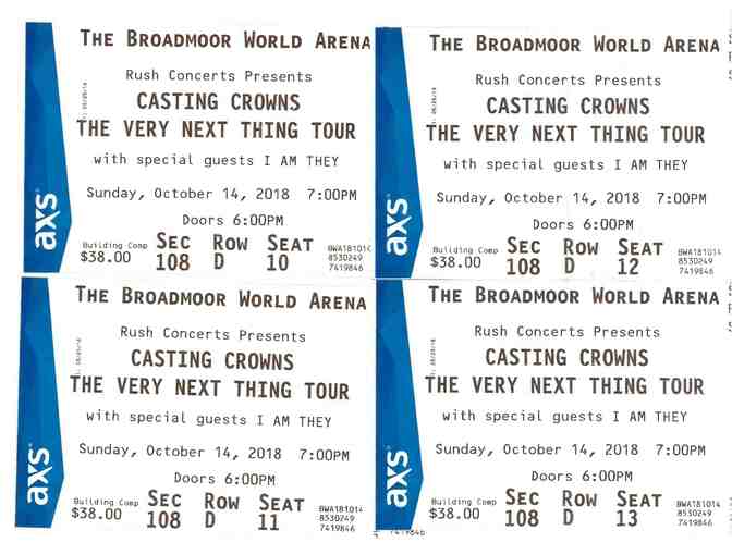 4 Tickets to Casting Crowns the Very Next Thing Tour and pre-concert Dinner