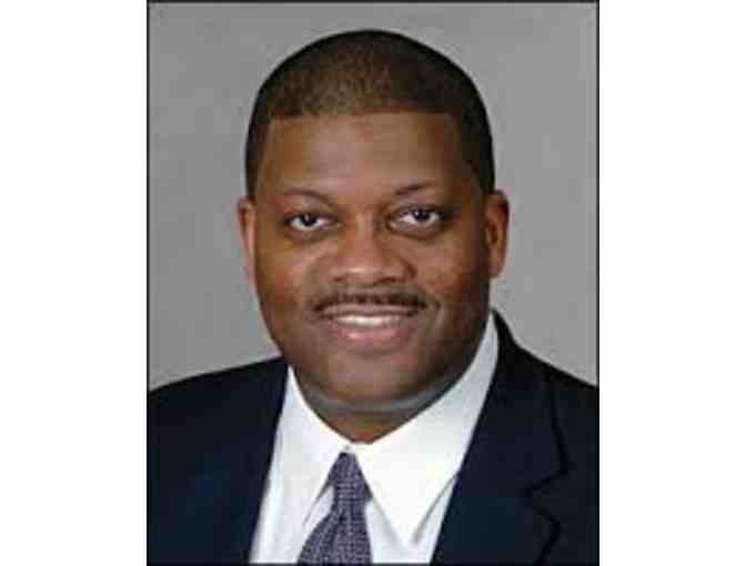 Autographed basketball - Northwestern Coach Collins and Retired Bulls Sydney Green