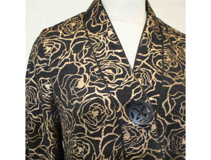 IC by Connie K Collection ladies jacket - NEW Bronze Rose Floral Black Blazer Dress Jacket