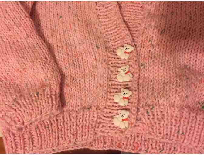 Pretty in Pink -  hand-knit baby sweater and hat
