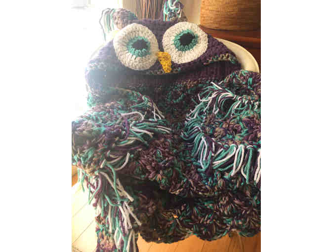 Handmade Hooded Owl Blanket / Shawl + $50 Picaboo Gift Certificate