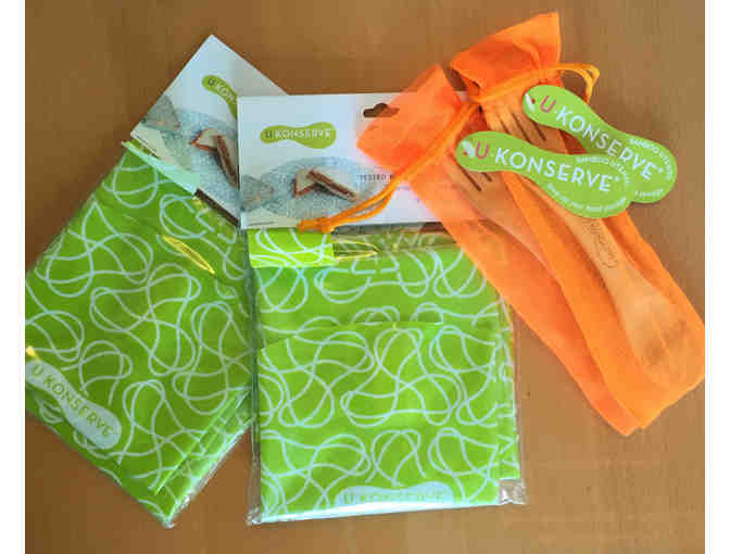 Lunch Supplies Bundle #6: 4 Food Cozy Wraps and 2 Sporks