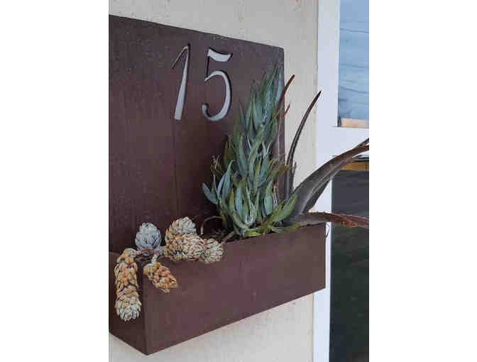Custom-made Metal House Number Planter