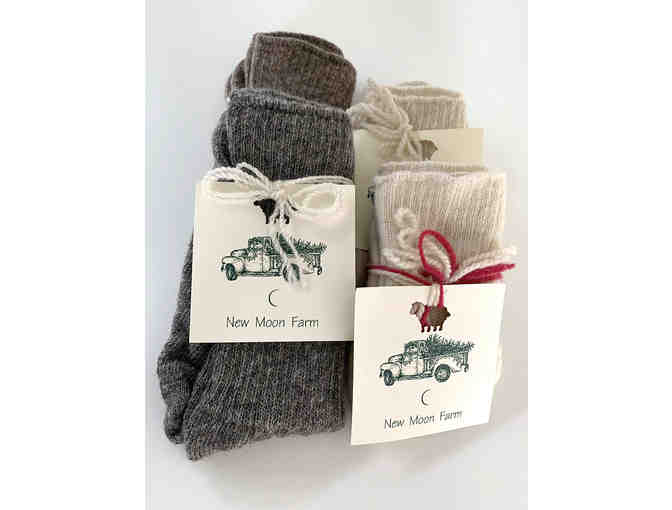 Wool Socks for Cozy Feet - 1 Pair (Adult 6-8) - New Moon Farm, Sonoma County Fine Wool - Photo 3