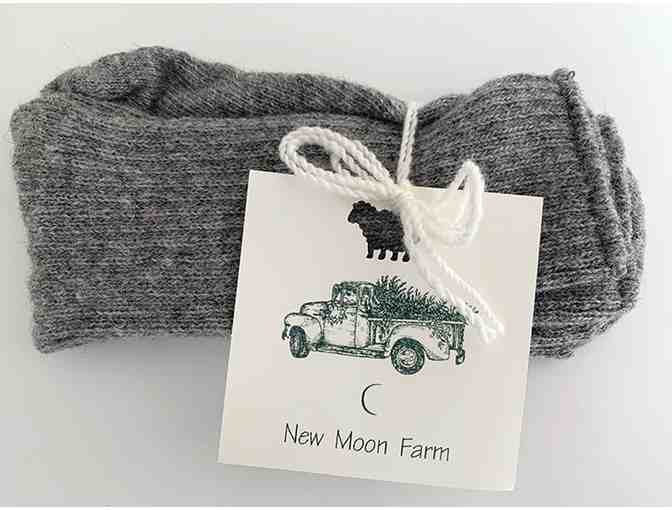 Wool Socks for Cozy Feet - 1 Pair (Adult 9-11) - New Moon Farm, Sonoma County Fine Wool - Photo 1