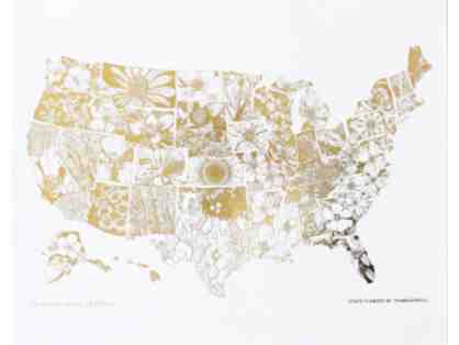 USA Gold Foil State Flower Collection.