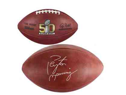 Peyton Manning signed Super Bowl 50 Football