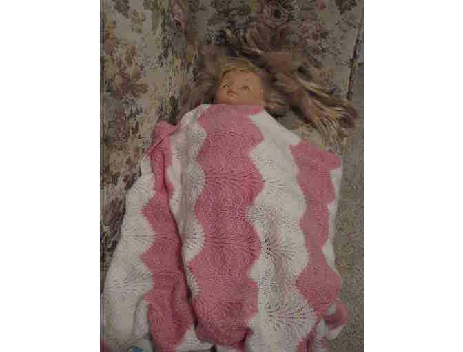 Baby Blanket - Pink and White