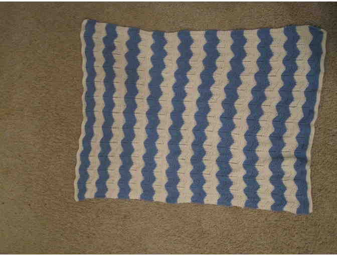 Baby Blanket - Blue and White