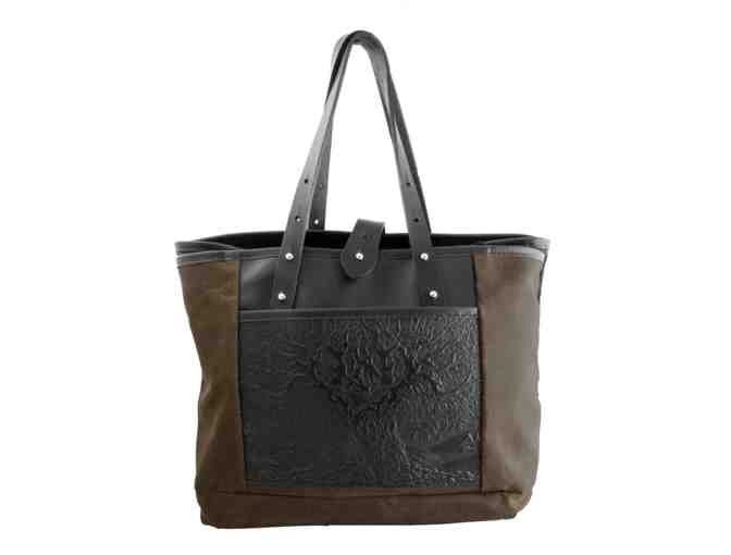 Oberon Design Leather and Canvas 'Everyday Tote'