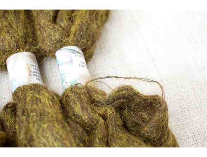 Italian Mohair Yarn - Olive and Heathered Lime