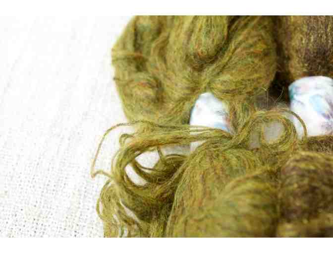 Italian Mohair Yarn - Olive and Heathered Lime