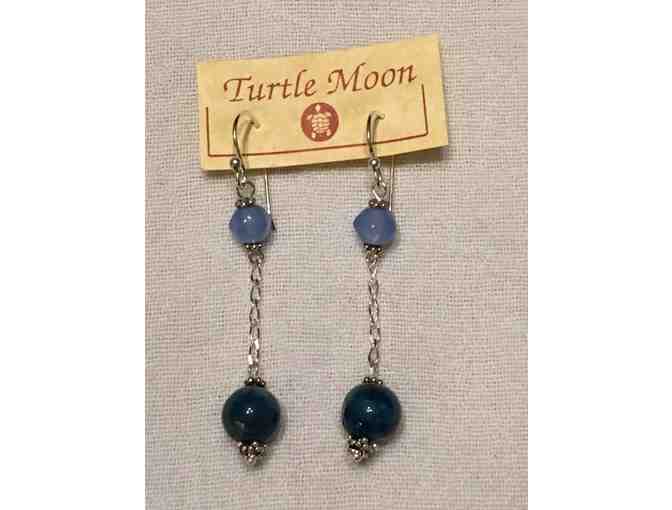 Elegant Handmade Earrings - Two-tone Blue