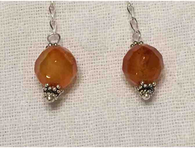 Elegant Handmade Earrings in Warm Amber