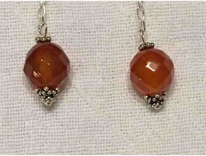 Elegant Handmade Earrings in Dark Amber Hues