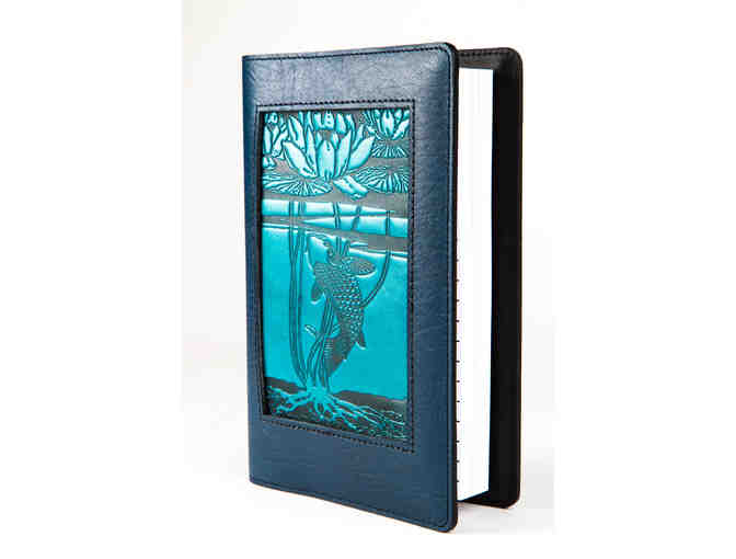 Water Lily Koi Leather Journal