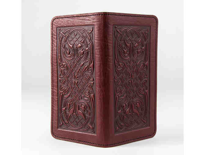 LEATHER CHECKBOOK COVER - CELTIC HOUNDS