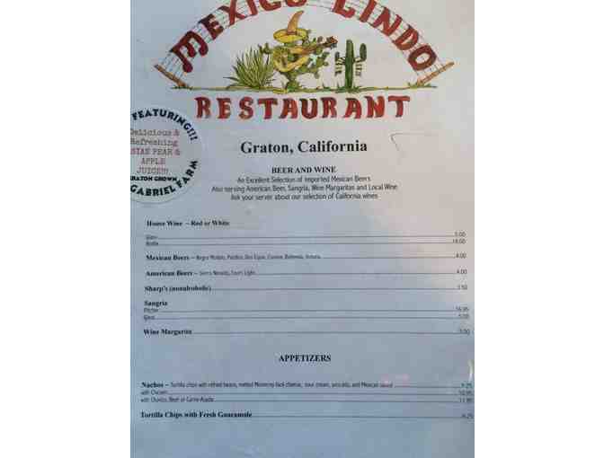 $15 Gift Card to Mexico Lindo Restaurant