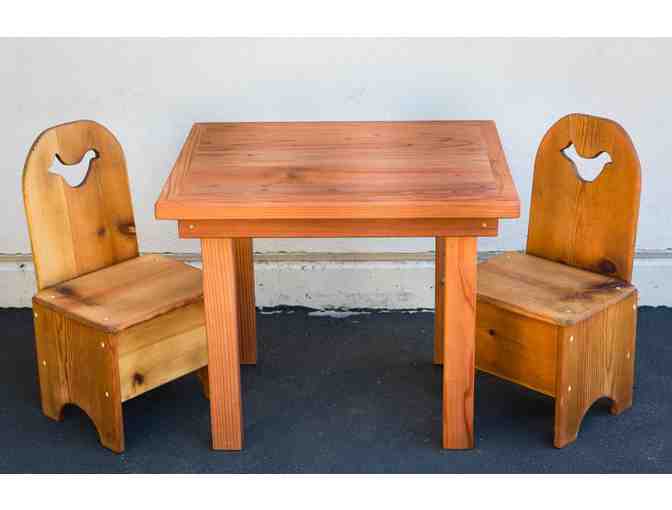 Child's Wooden Table and 2 Chairs