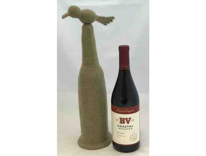 2014 BV Coastal Estates Pinot Noir with Felted Bird Wine Cover - Photo 1