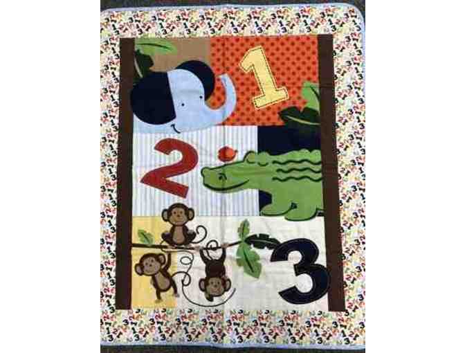 Handmade Baby Quilt (numbers and animals) - Photo 1