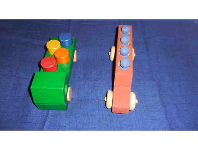 Wooden play cars & Handmade blocks Toy Bundle