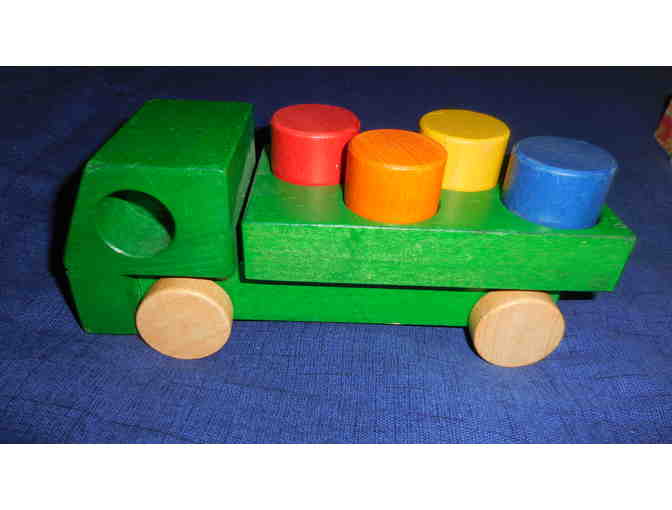 Wooden play cars & Handmade blocks Toy Bundle