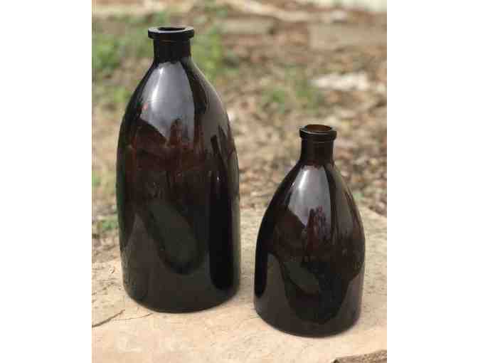 Amber Brown Glass Vases - Photo 1