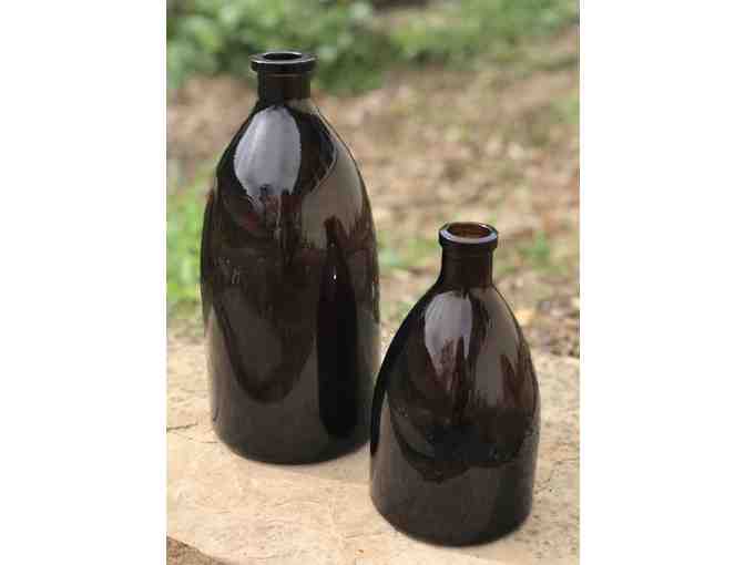 Amber Brown Glass Vases - Photo 2