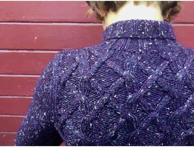 Hand-knitted Cabled Wool Cardigan