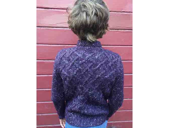 Hand-knitted Cabled Wool Cardigan