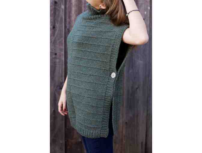 Hand-knitted Wool Poncho Pullover