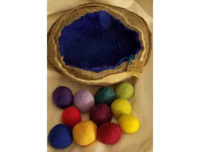 Hand Felted Easter Nest Geode Bowl and Eggs by Fiatluxe Designs