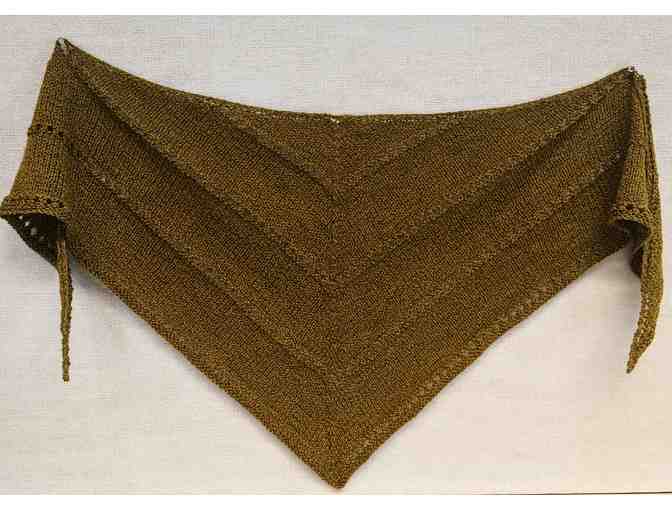 Beautifully hand-knitted triangle shawl