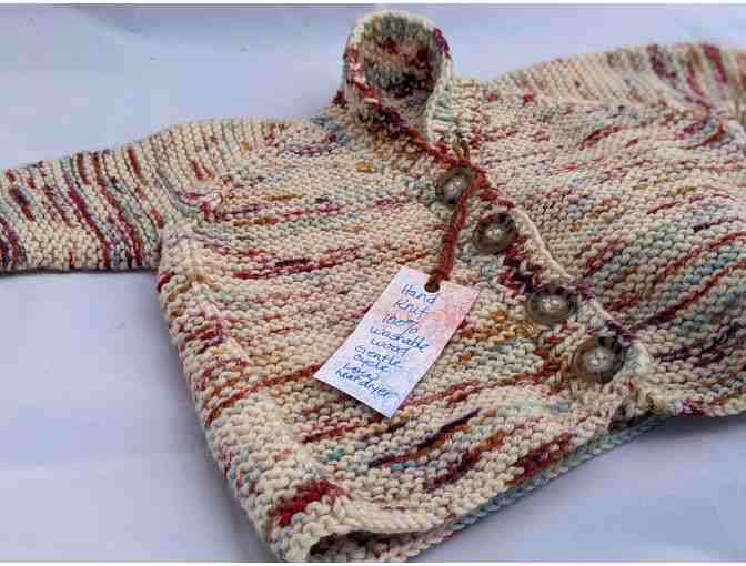 hand-knitted wool child sweater - size 6-12 months