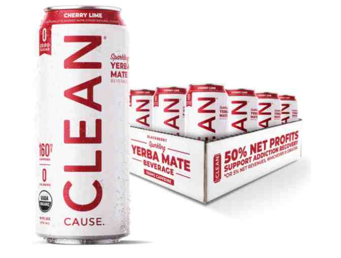 Clean Cause Yerba Mate Case of 12 - Cherry Lime - Zero Calorie