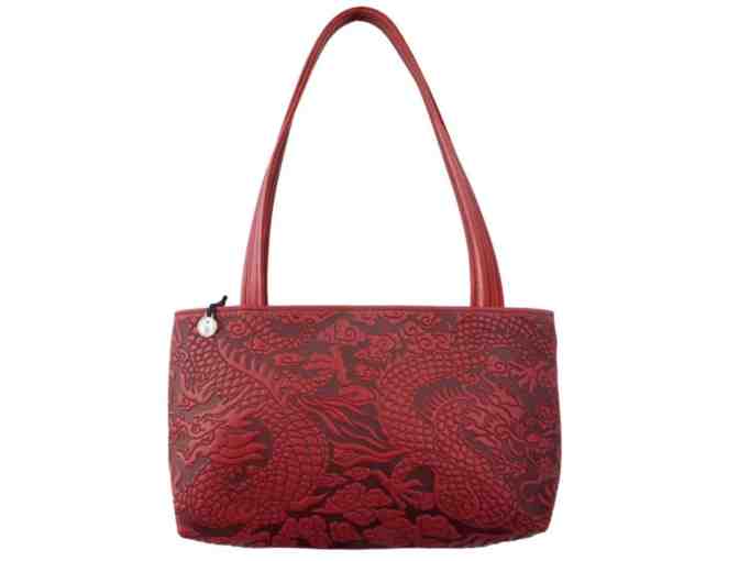 Leather Embossed Handbag Cloud Dragon (red) - Photo 1