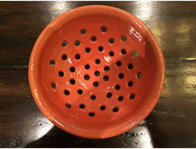 Brick Red Hand-made Ceramic Colander