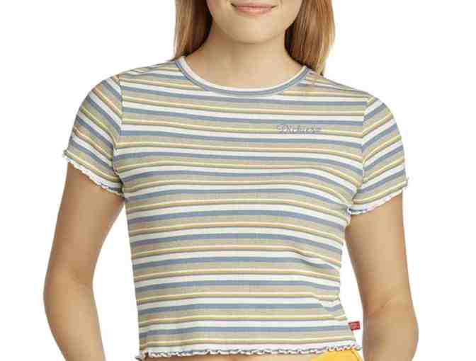 Dickies Juniors' Striped Cropped T-Shirt