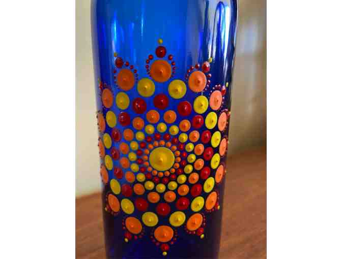 Painted Mandala Wine Bottle - Sunshine