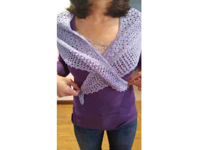 Hand Knit Lilac Scarf